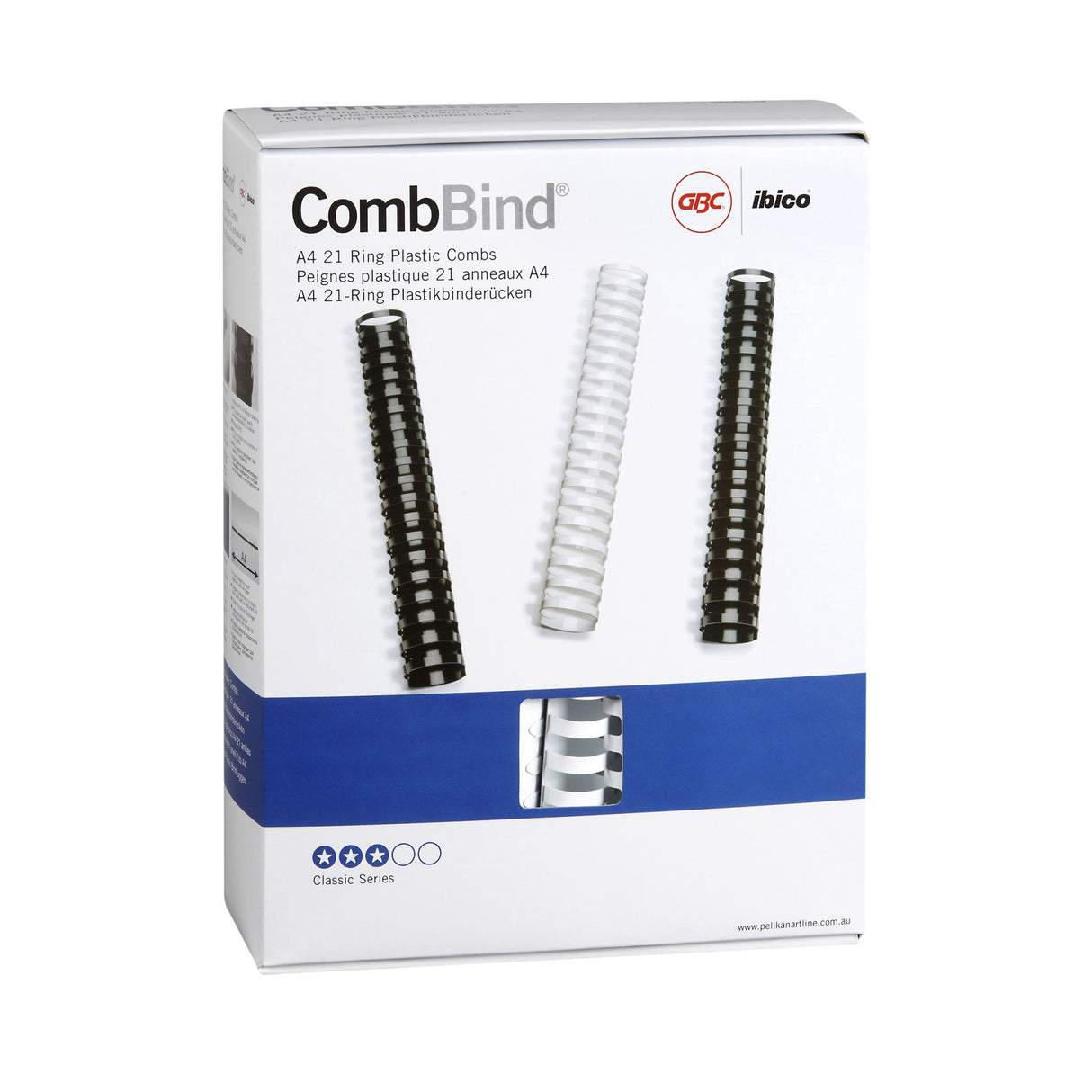 GBC Binding Comb 32mm in White for efficient document binding, pack of 50, compatible with standard machines.