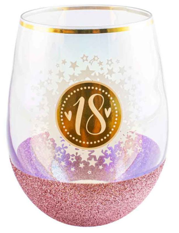 18th Glitterati Stemless 600ml