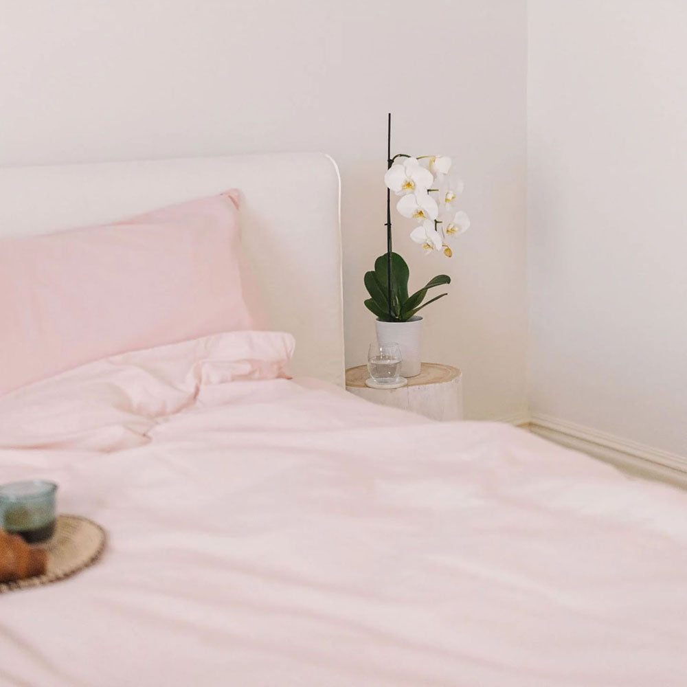 Pink Salt Fitted Sheet And Pillowcase Set Double - Bambury