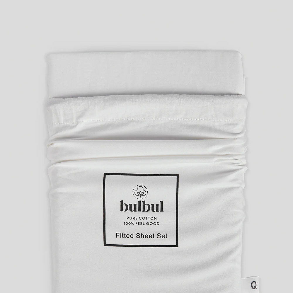 Snow White Fitted Sheet And Pillowcase Set King - Bambury