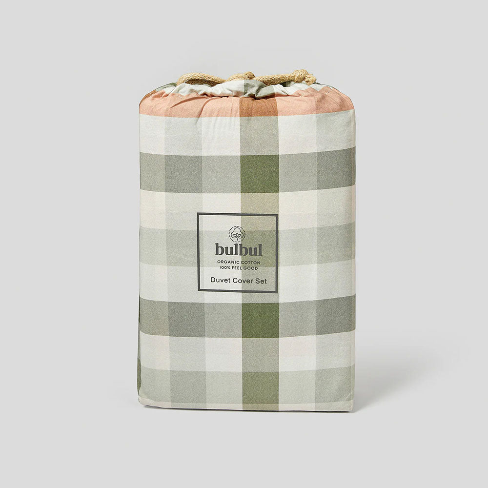 Desert Plaid Organic Cotton Quilt Cover Single - Bambury
