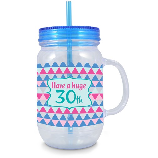 Double Wall Mason/Cocktail Jar - "30th" - 770mls