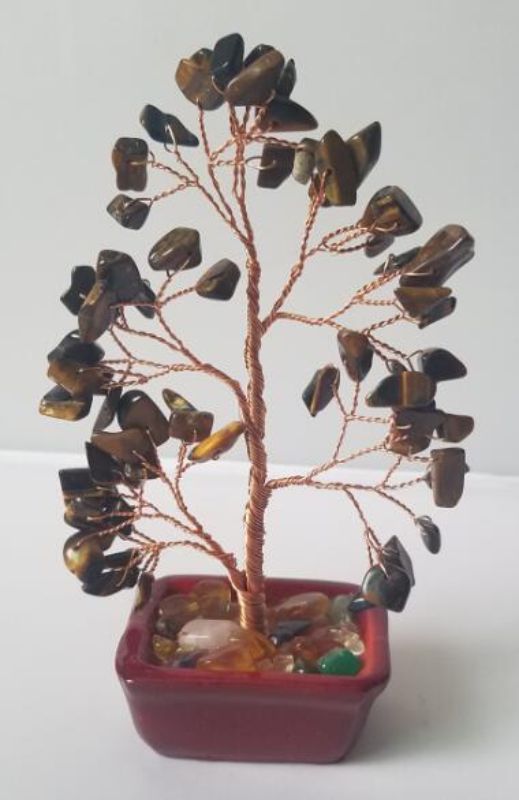 Gemstone Tree - Tiger Eye Small (15cm)
