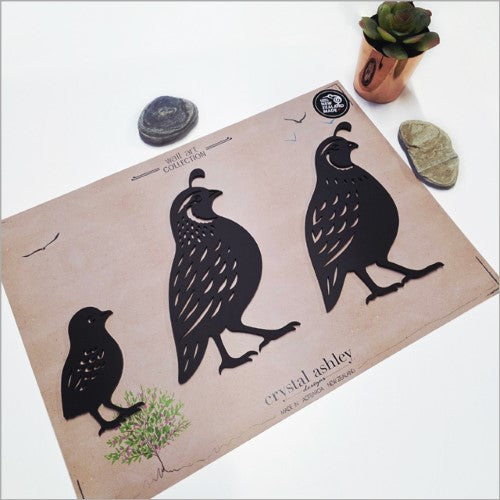 Black Acrylic: Quail Set Acrylic Art