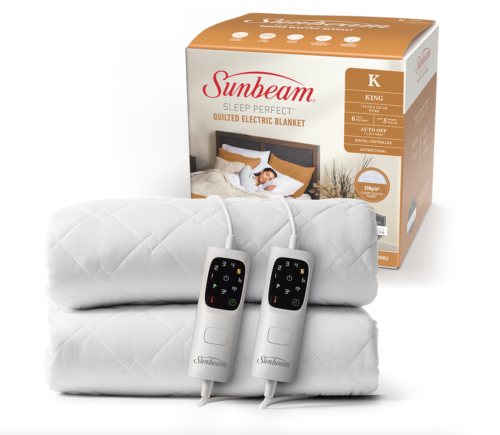 QUILTED ELECTRIC BLANKET - Sunbeam SLEEP PERFECT KING (178cm x 200cm)
