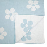 Anthea Throw Cloud by Bambury, a pastel cotton throw with a daisy pattern, perfect for cozy decor and warmth.