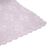 Hand-crocheted lilac throw with floral design, crafted from 100% cotton, perfect for adding comfort and style to your home.