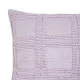 Lilac Christos Square Cushion by Bambury, featuring a chic check pattern and soft texture, perfect for modern decor.