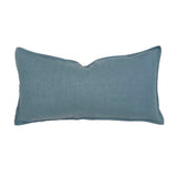 Linen Feather-Filled Rectangle Cushion 30 x 60cm Bambury - Blue
