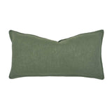 Linen Feather-Filled Rectangle Cushion 30 x 60cm Bambury - Moss
