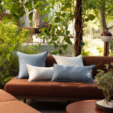 Linen Feather-Filled Rectangle Cushion 30 x 60cm Bambury - Natural Stripe