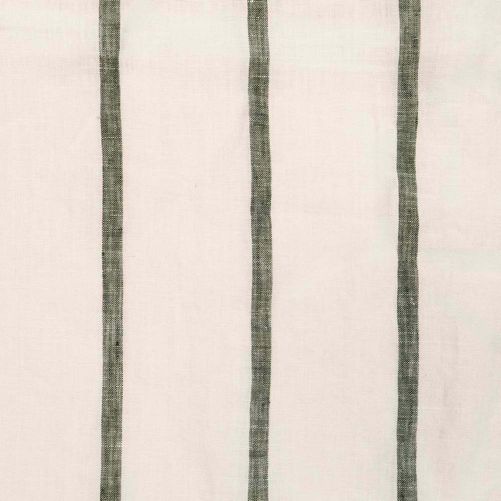 Linen Feather-Filled Square Cushion 50 x 50cm Bambury - Moss Stripe
