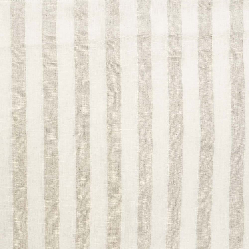 Linen Feather-Filled Square Cushion 50 x 50cm Bambury - Natural Stripe
