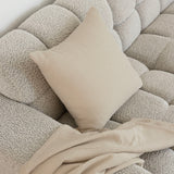 Milo Waffle Square Cushion Stone - Bambury