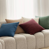 Milo Waffle Square Cushion Stone - Bambury