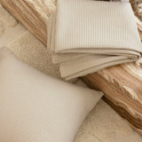 Milo Waffle Square Cushion Stone - Bambury