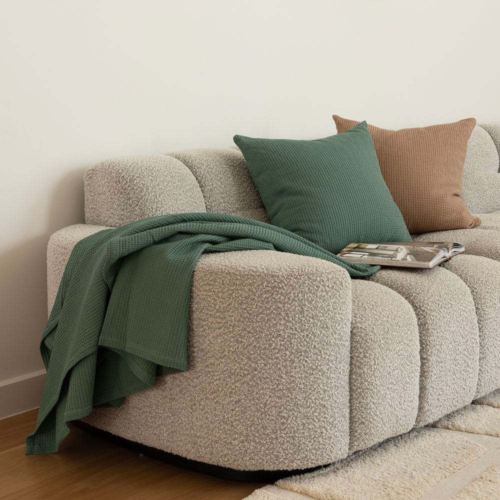 Milo Waffle Throw Juniper - Bambury