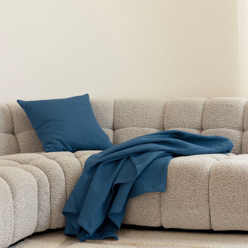 Milo Waffle Throw Ocean - Bambury