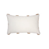 Sedona Rectangle Cushion in Cappuccino featuring geometric embroidery and soft cotton tufting, ideal for style and comfort.