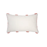 Sedona Rectangle Cushion in Clay with geometric embroidery and tufting, perfect for couch or bed, 30x50cm.