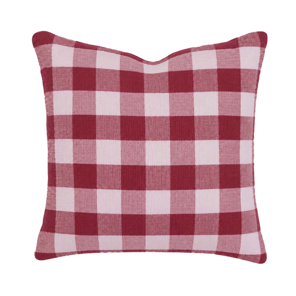 Willow Cotton Gauze Square Cushion 50 x 50cm Bambury - Berry