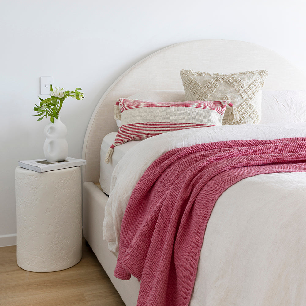 Waffle Throw 130x180cm Pink- Bambury