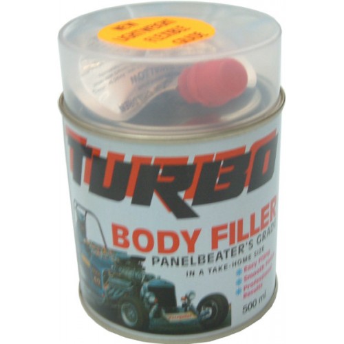 Turbo Body Filler 500ml, perfect for automotive and DIY repairs with quick-drying, waterproof, and durable features.