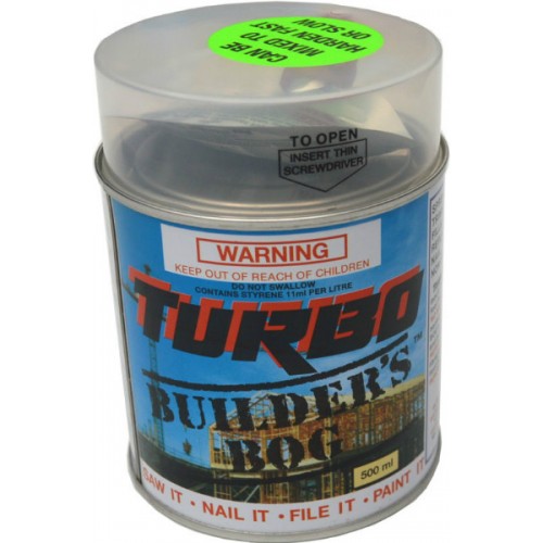 Builders Bog - Turbo 500ml for repairing wood; quick-drying, rot-proof, and versatile for all DIY projects.