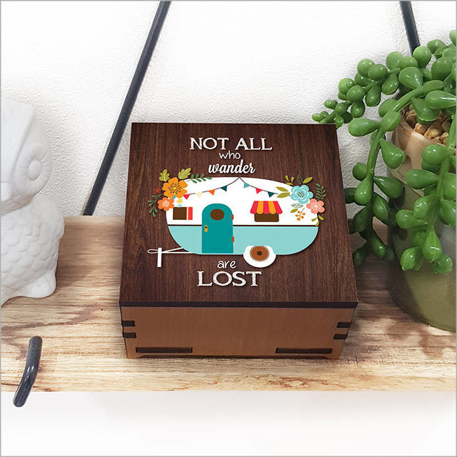 Trinket Box - Caravan Small Square (80mm)