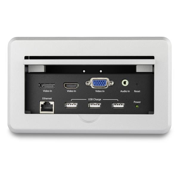 4K Conference Table Connectivity Box - HDMI, VGA, DisplayPort, USB Ports & Ethernet