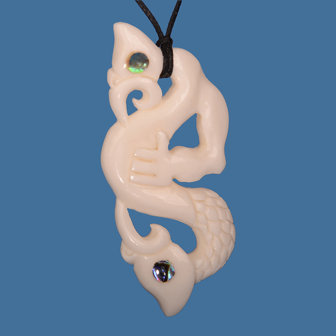 Bone Double Manaia Pendant