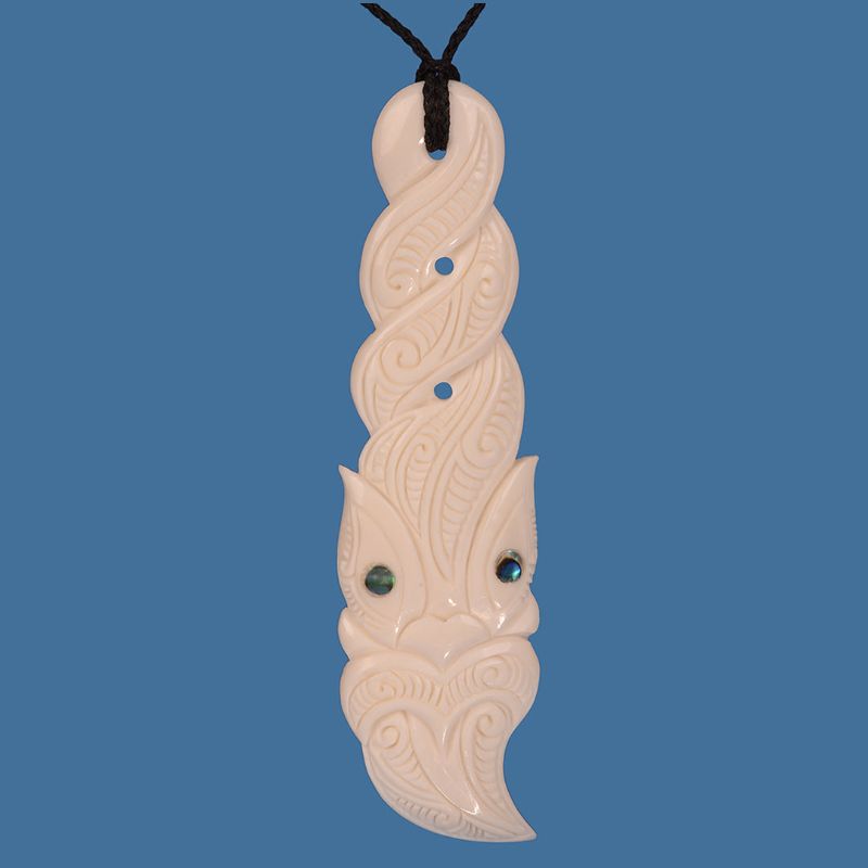 XL Bone Tiki Twist  Pendant