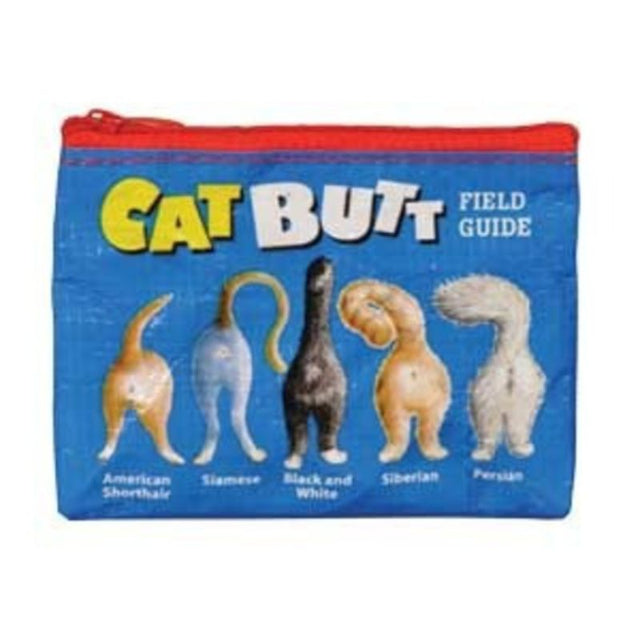 Cute Catt Butt Coin Purse made from 95% recycled materials, measuring 4" x 3", perfect for coins and small essentials.