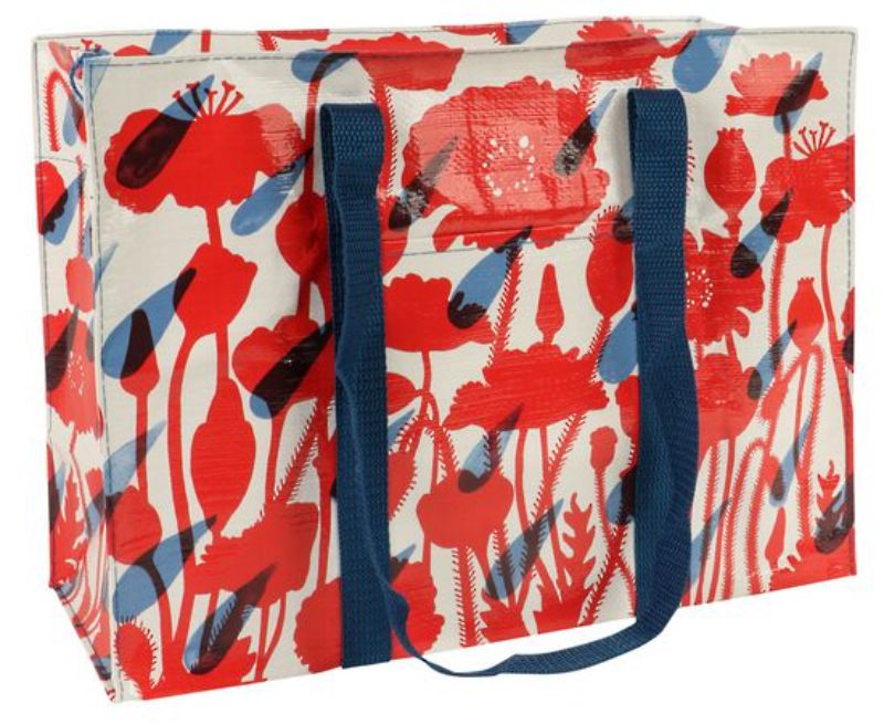 Eco-friendly shoulder tote bag with a vibrant flower design, perfect for shopping and casual outings.