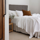 Queen Linen Sheet Set Ivory- Bambury