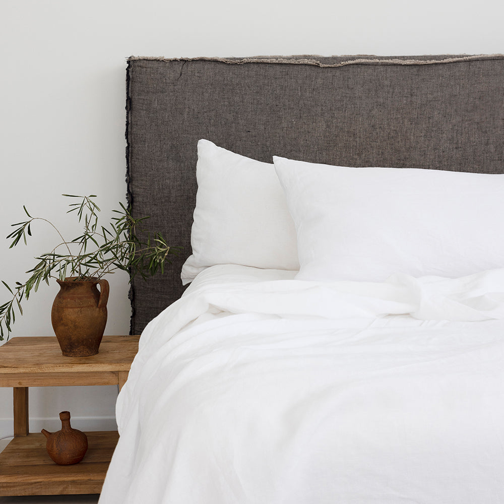 Queen Linen Sheet Set Ivory- Bambury