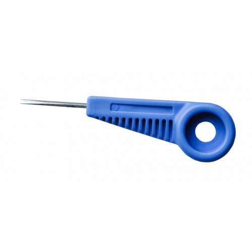 Bradawls with chisel blade and ergonomic blue handle for precise screw insertion in woodworking projects.