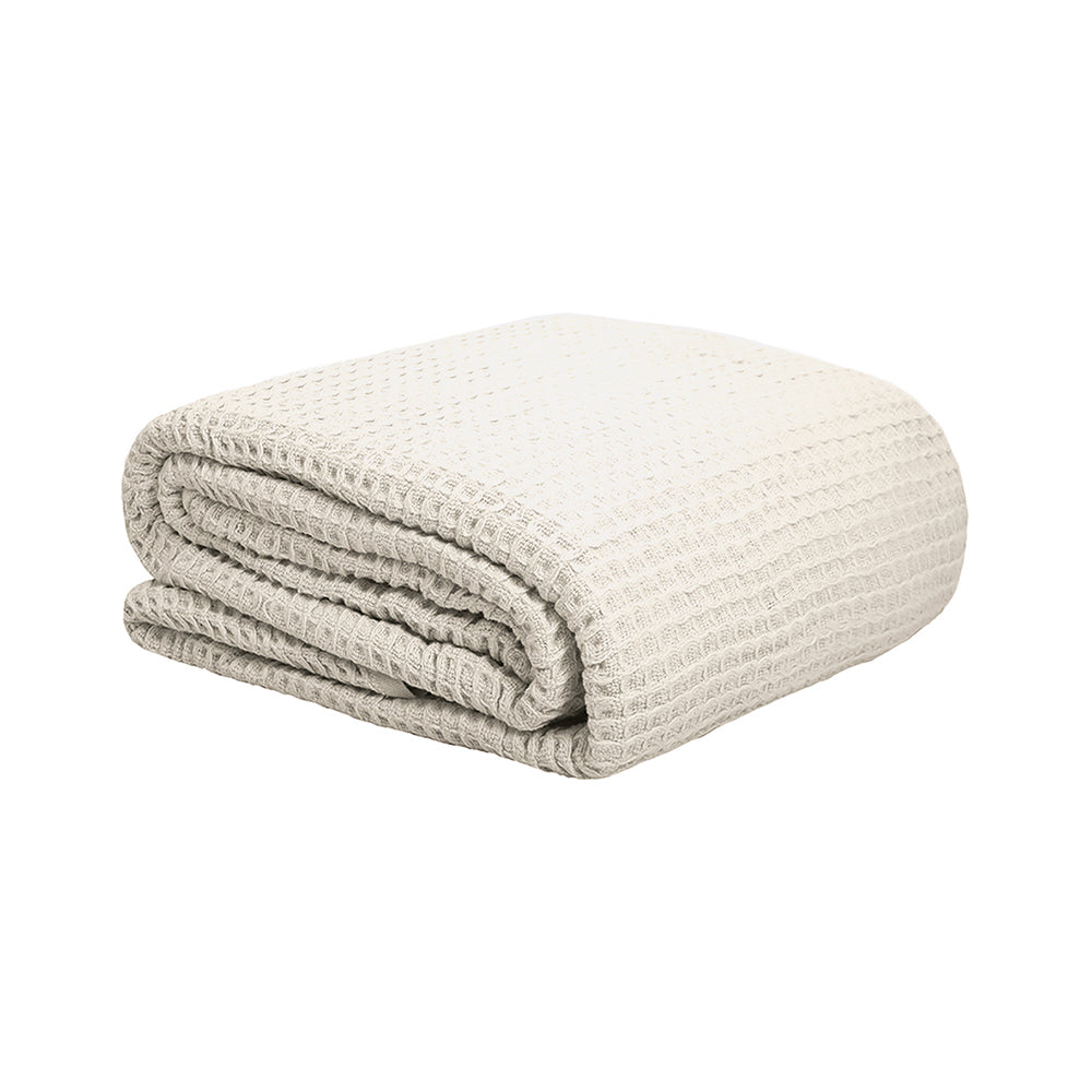 Waffle Weave Blanket Pebble Queen / King- Bambury