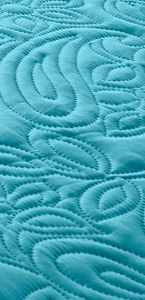 Queen / King Paisley Coverlet Set Peacock- Bambury