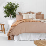 Double Linen Quilt / Duvet Cover Set Tea Rose- Bambury