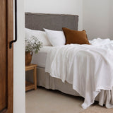 King Bed Linen Sheet Set White - BAMBURY