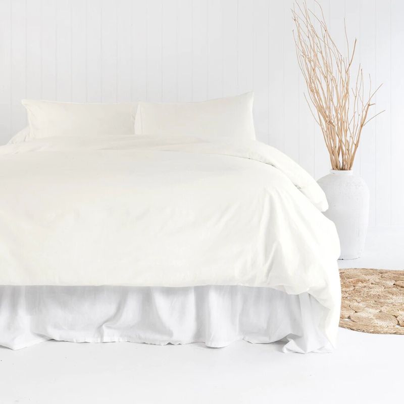 King Duvet Cover - Quilt / Set - Bambury Temple Organic Cotton (Ivory)