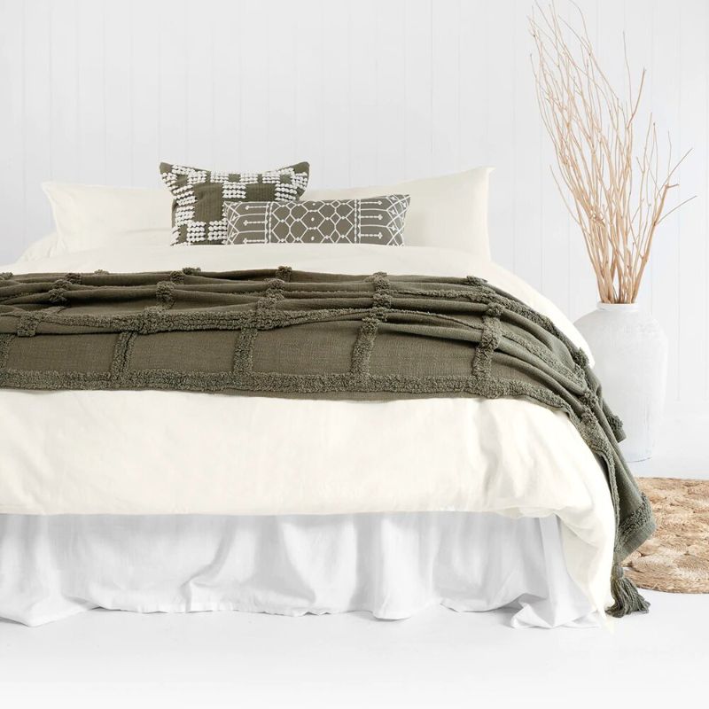 Double Duvet Cover - Quilt / Set - Bambury Temple Organic Cotton (Ivory)