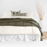 Queen Temple Organic Cotton Quilt / Duvet Cover Set Ivory- Bambury