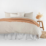 Double Temple Organic Cotton Quilt / Duvet Cover Set Pebble- Bambury