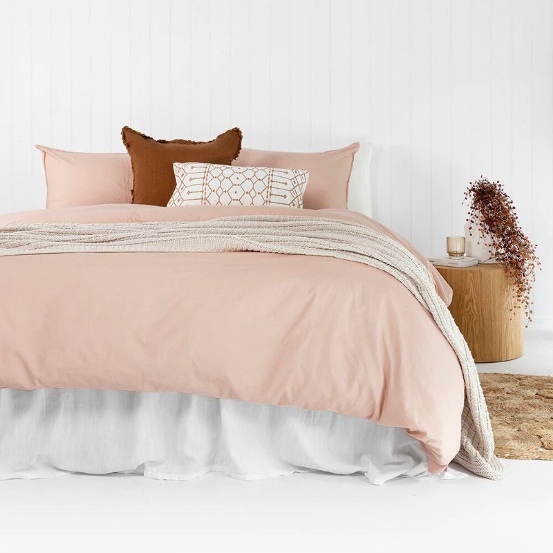 King Duvet Cover - Quilt / Set - Bambury Temple Organic Cotton (Rosewater)