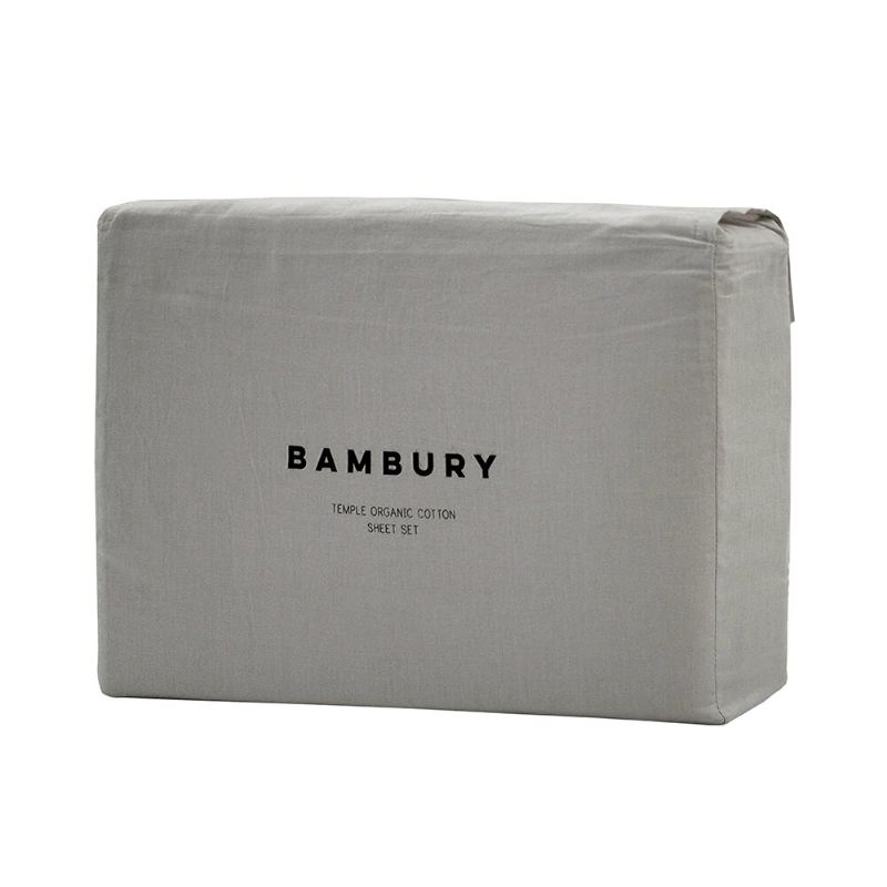 King Single Sheet Set - Bambury Temple Organic Cotton (Grey)