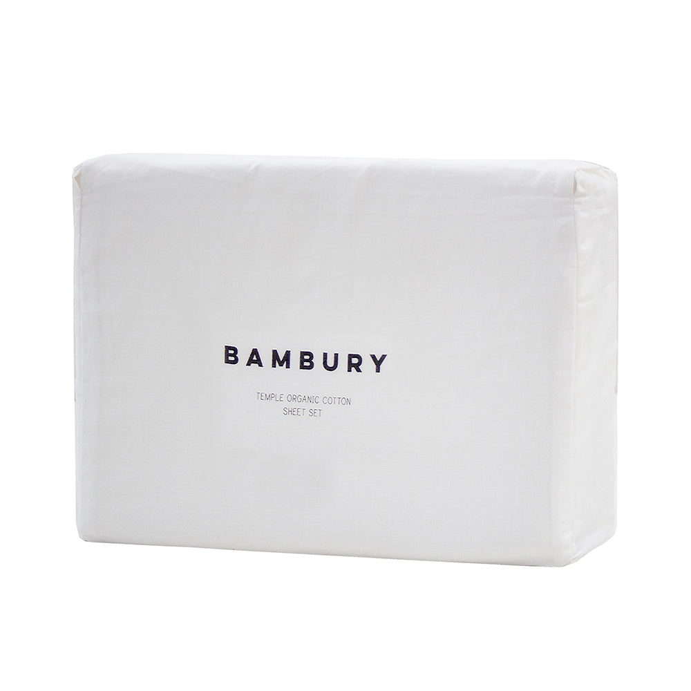 Single Temple Organic Cotton Sheet Set Ivory- Bambury