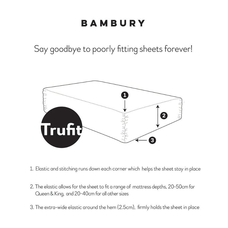 Fitted Sheet - Bambury Tru Fit Extra Long Single (White)