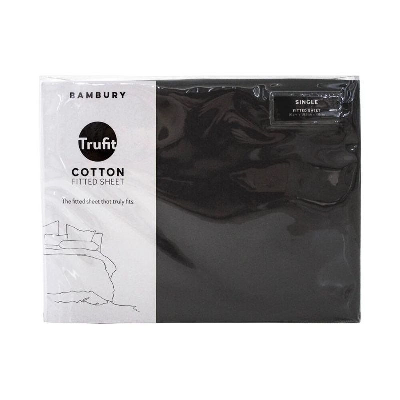 Fitted Sheet - Bambury Tru Fit King Single (Charcoal)